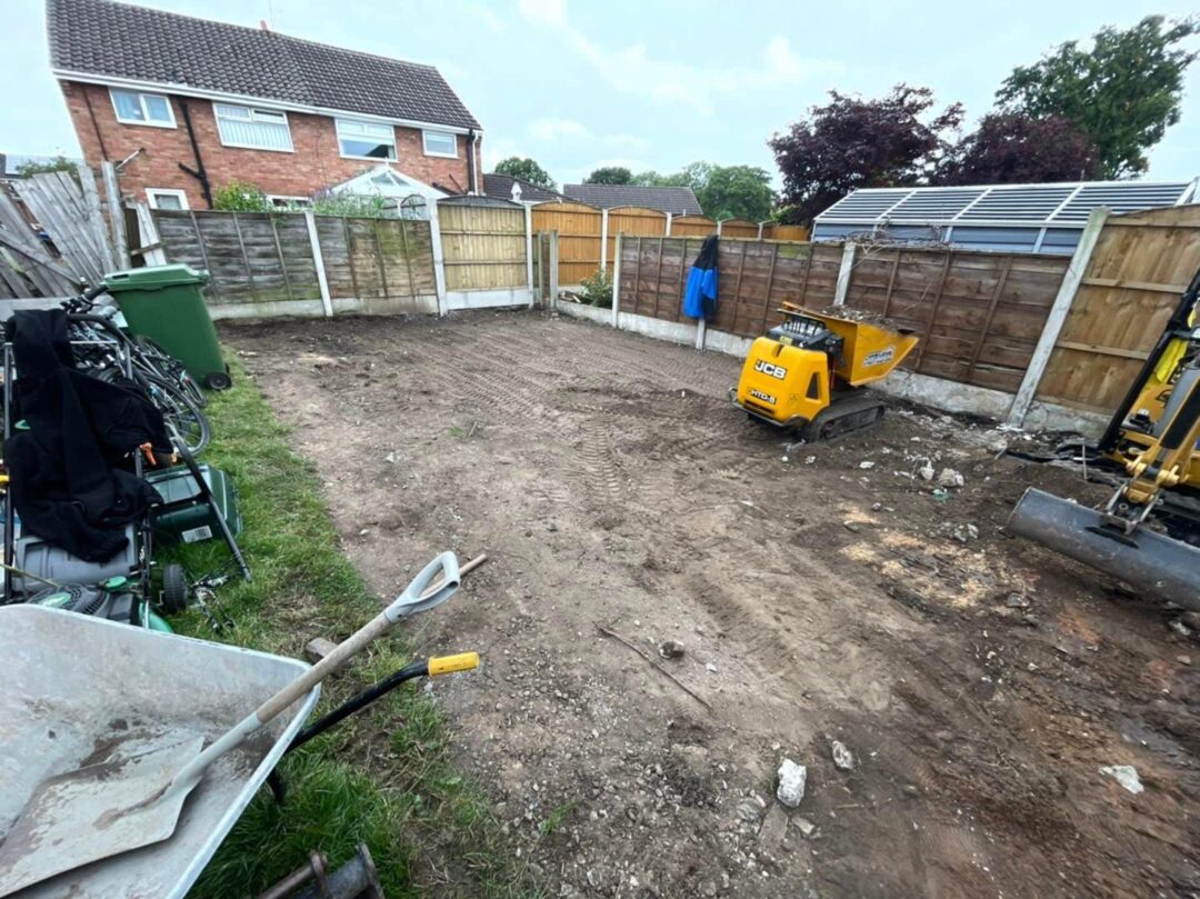 Complete garage demolition and concrete base removal
