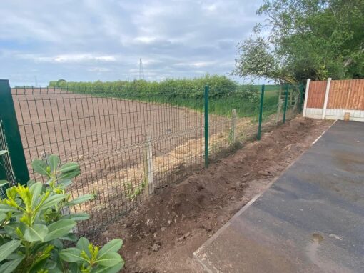 Wall removal and new V Mesh Fence install