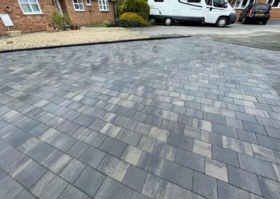 100m.sq Driveway in Granite Block edged off with kerbs 
